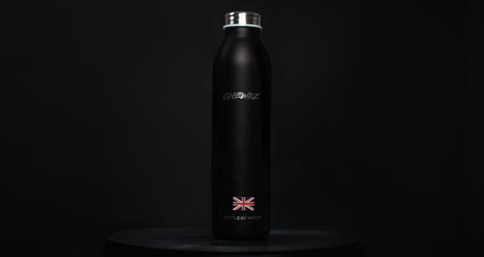 BO'OH'O'WA'ER: Black Reusable Stainless Steel Bottle