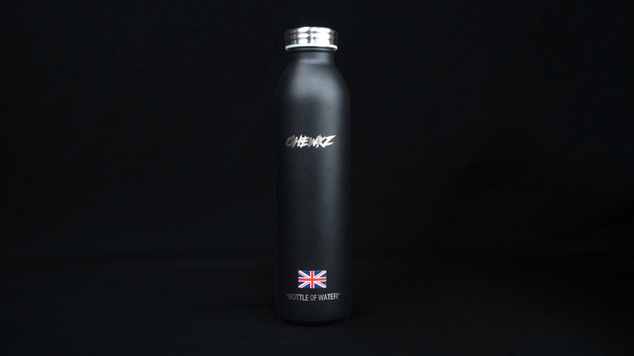 Back of the black bottle
