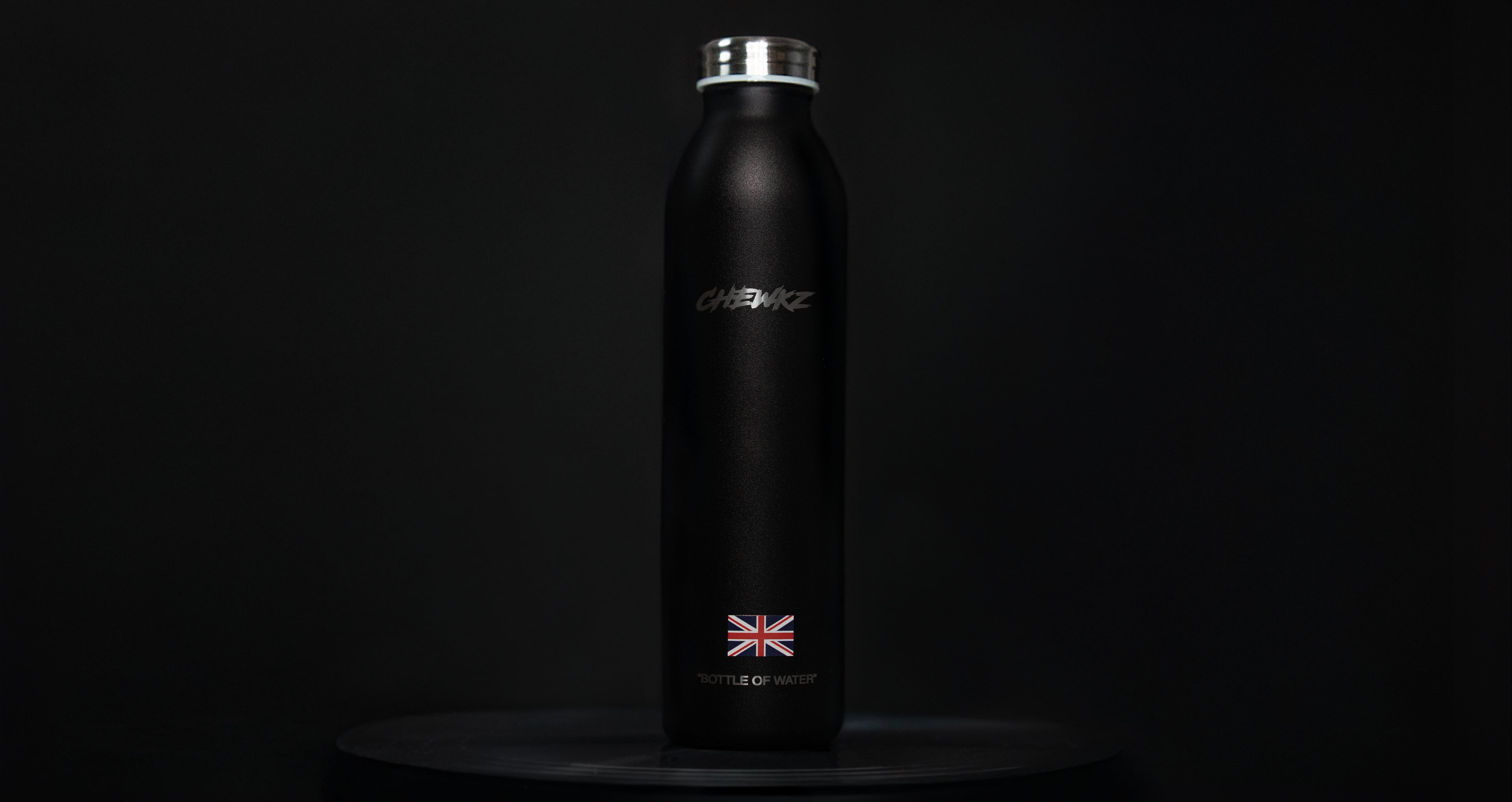 BO'OH'O'WA'ER: Black Reusable Stainless Steel Bottle